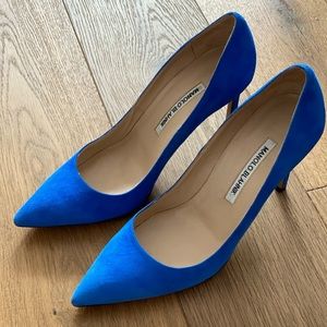 Manolo Blahnik BB Blue Suede Size 38